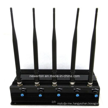 5 Antennas Desktop Mobile Phone Signal Jammer GSM Jammer 3G 4G Jammer